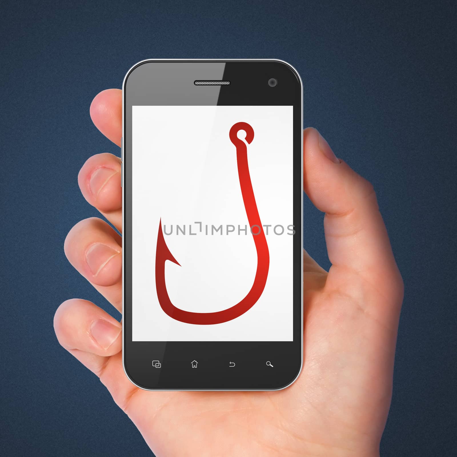 Privacy concept: Fishing Hook on smartphone by maxkabakov