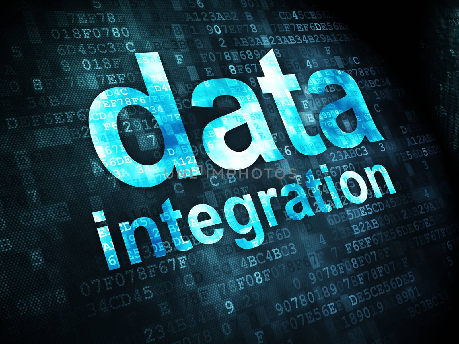 Information concept: Data Integration on digital background by maxkabakov