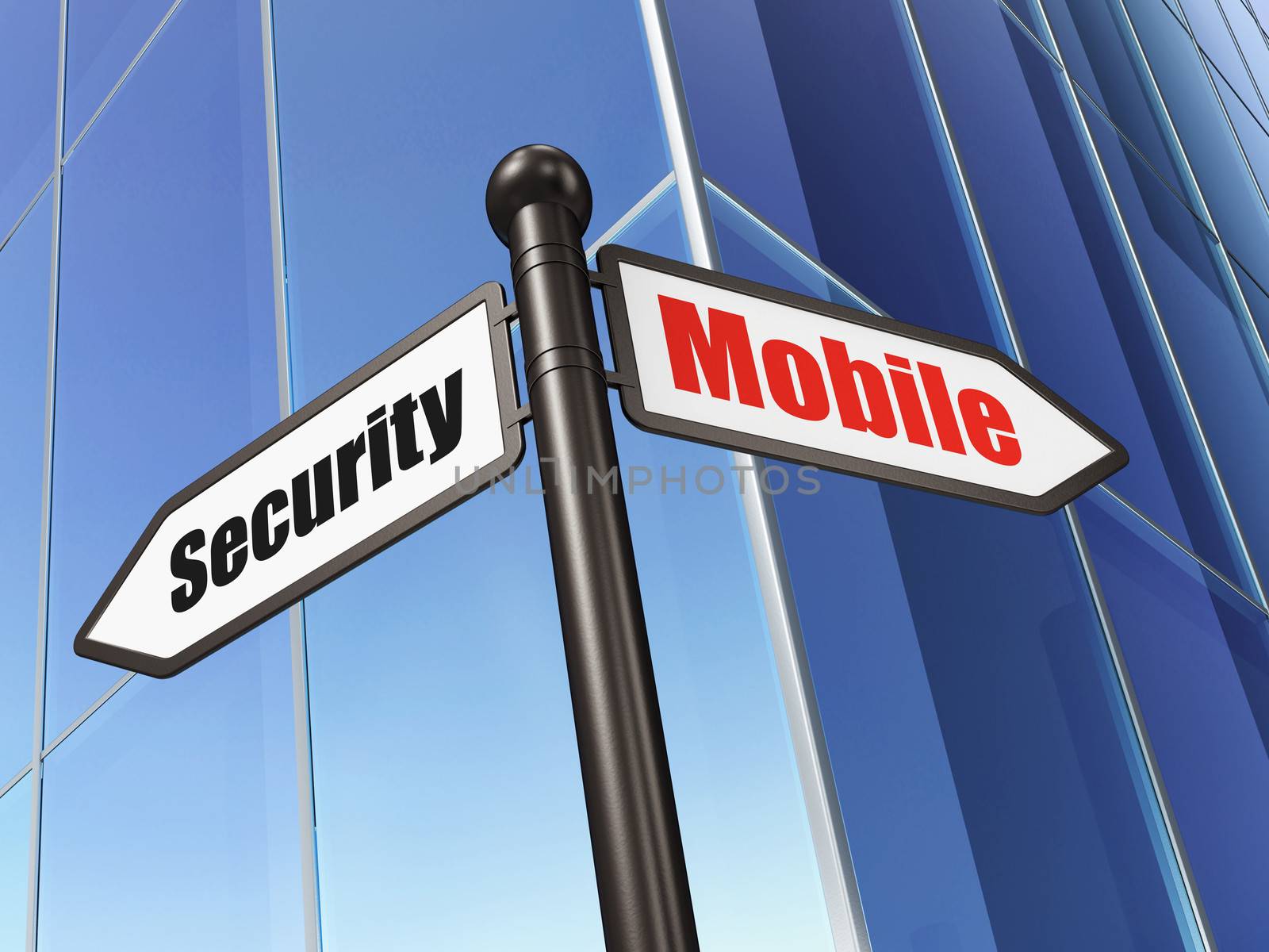 Privacy concept: Mobile Security on Building background by maxkabakov