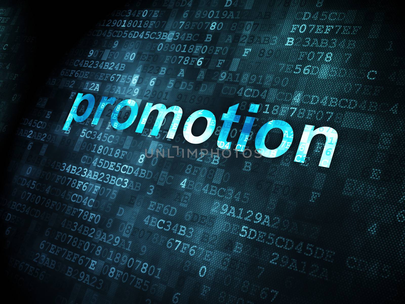 Advertising concept: Promotion on digital background by maxkabakov