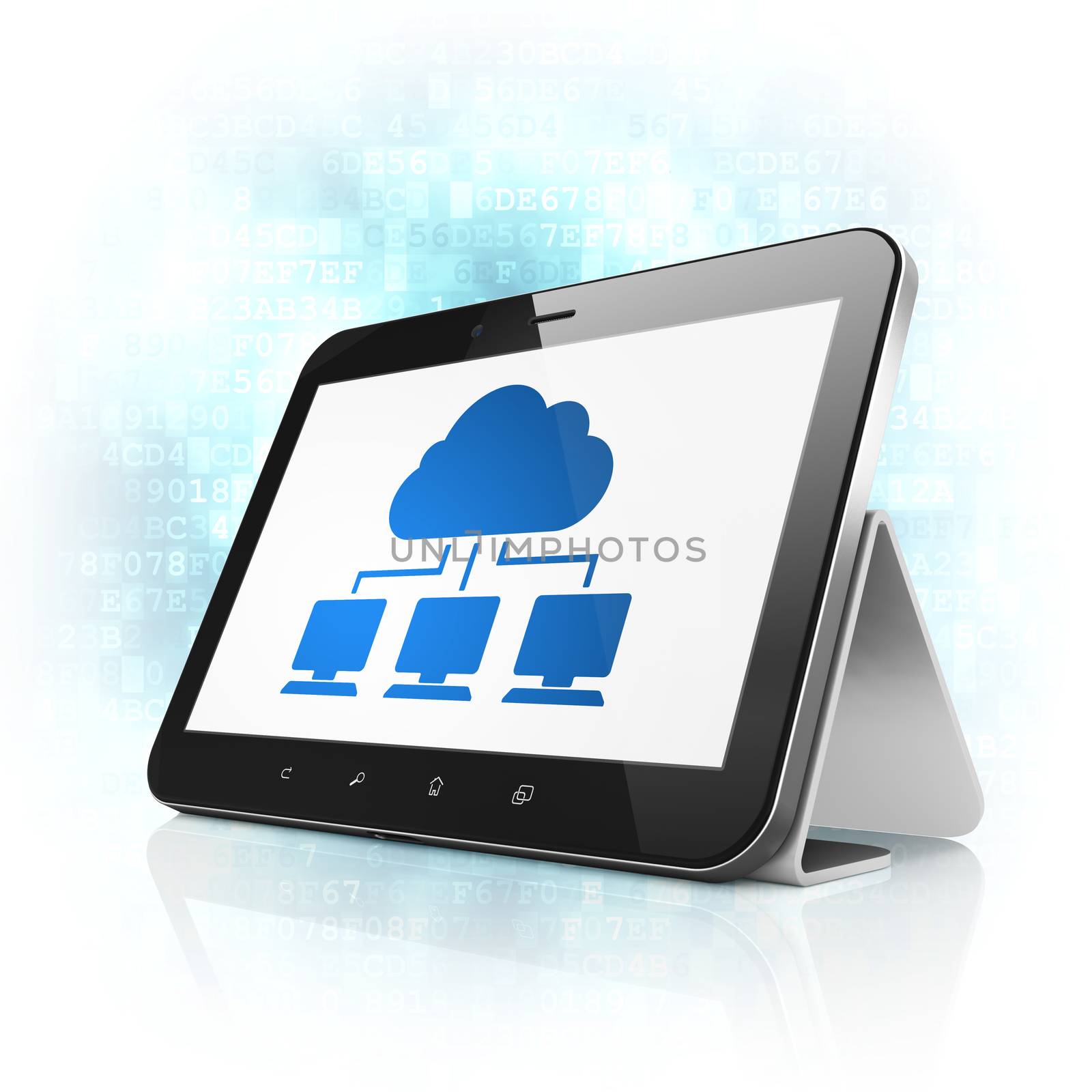 Cloud technology concept: Cloud Network on tablet pc computer by maxkabakov