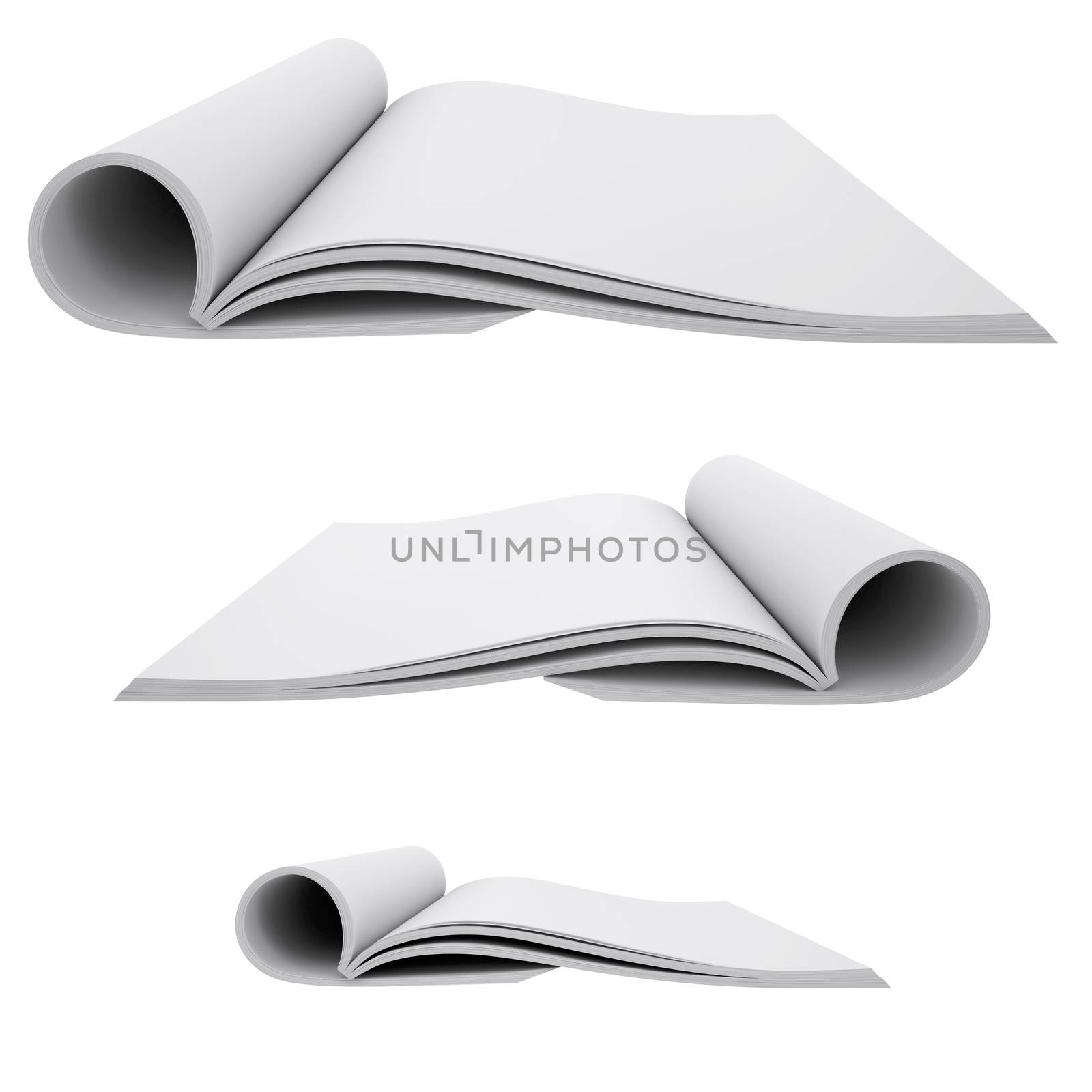Open book. 3d render isolated on white background