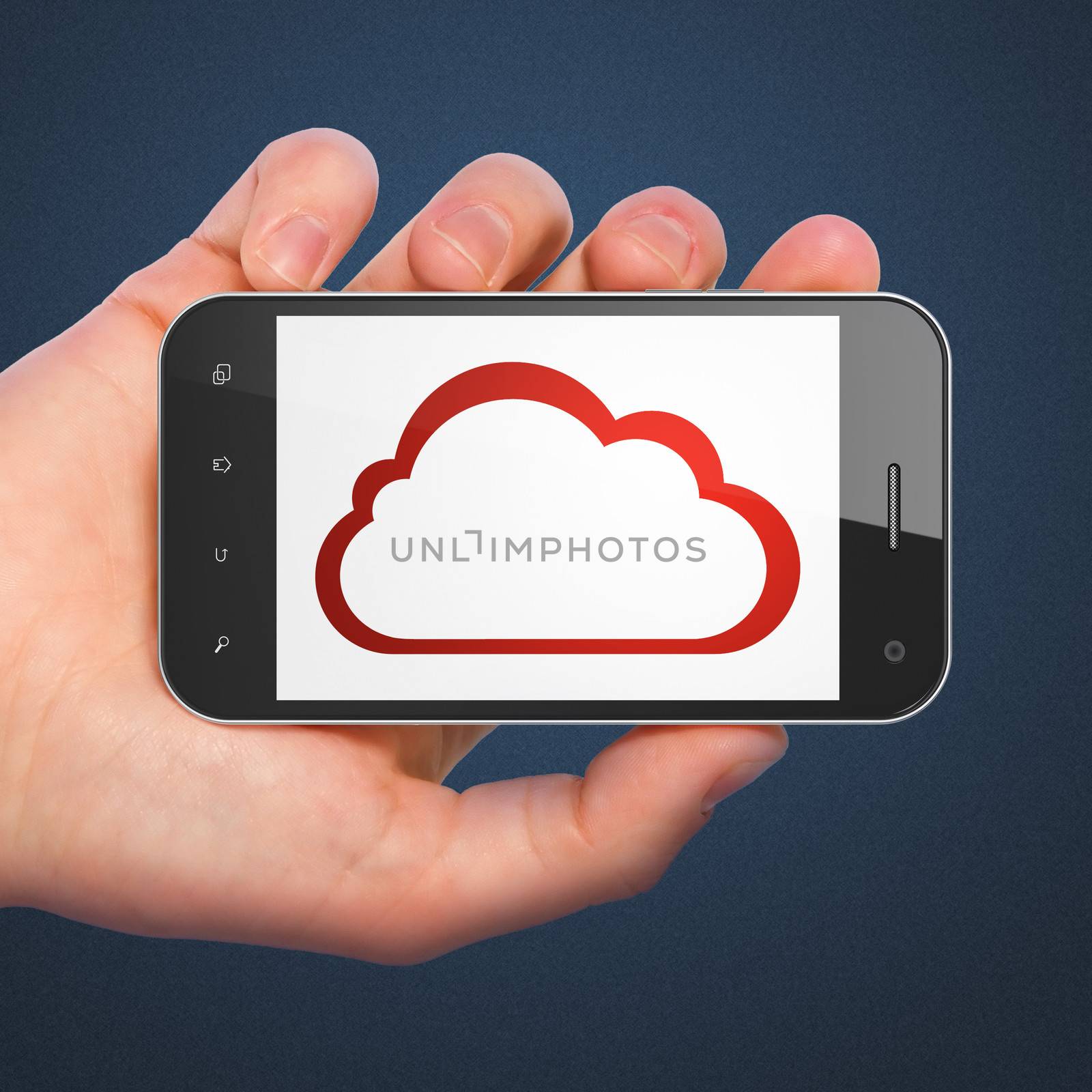 Cloud technology concept: Cloud on smartphone by maxkabakov