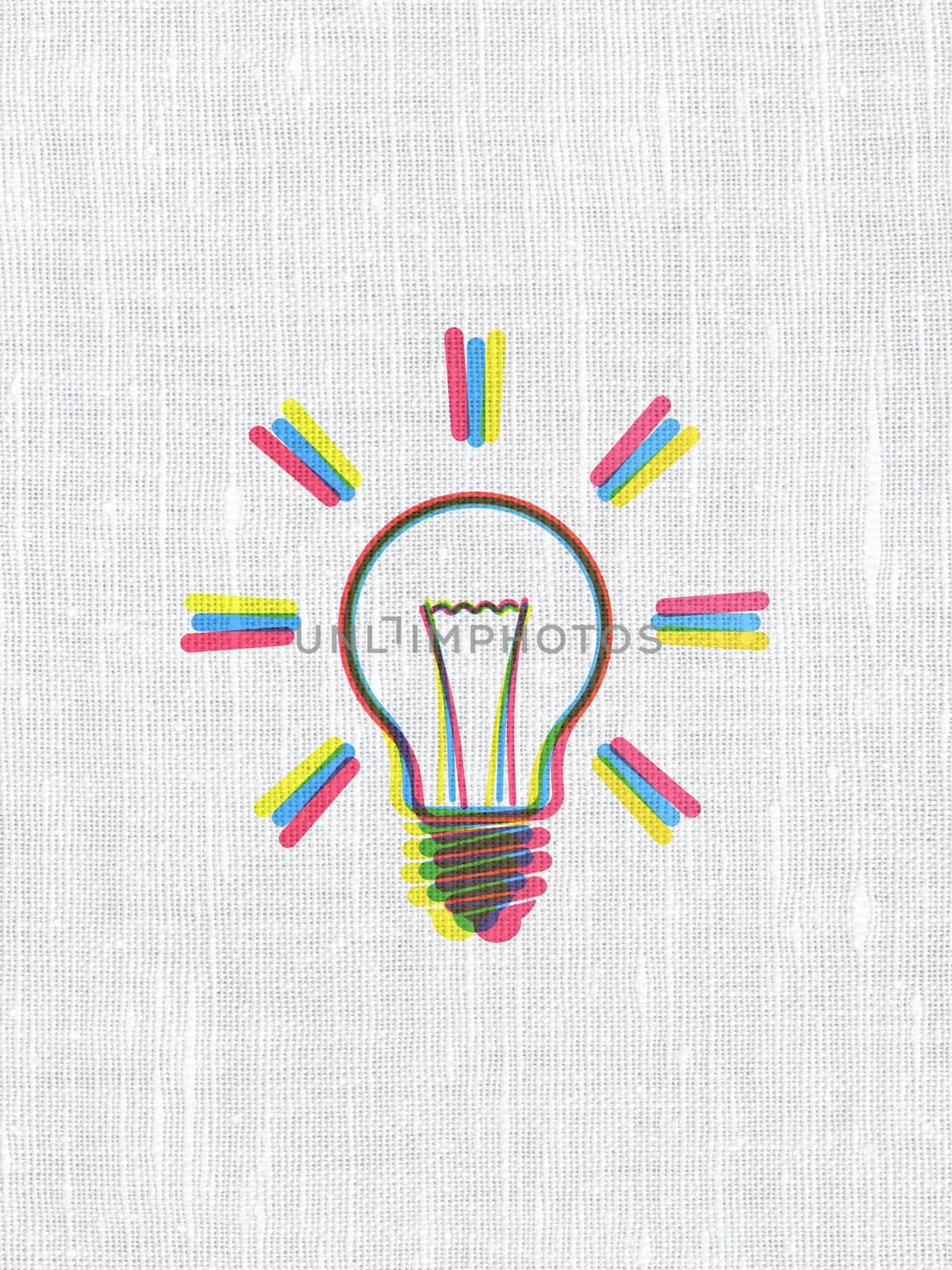 Finance concept: Light Bulb on fabric texture background by maxkabakov