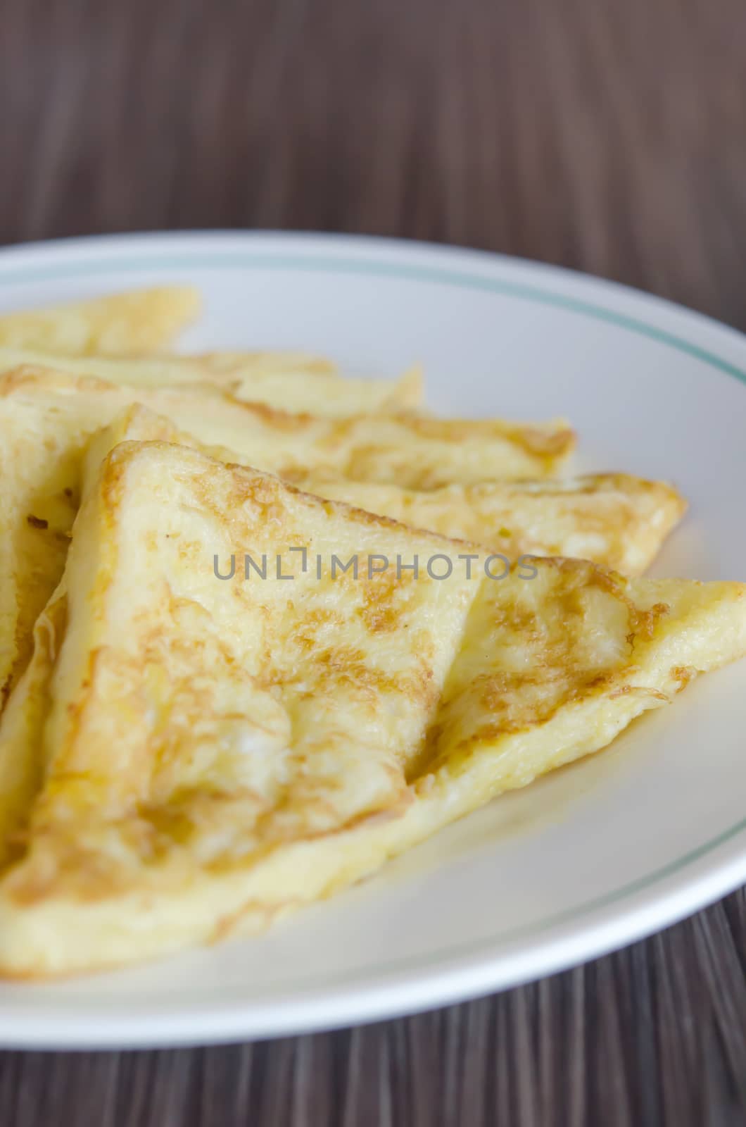 slices of french toast , sweet bread on dish