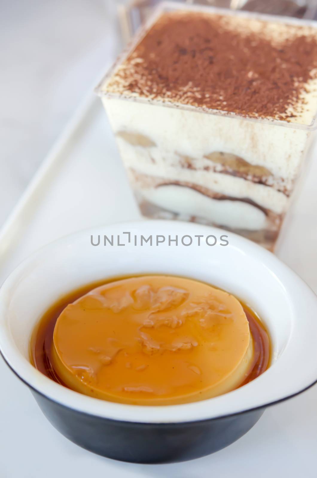 close up  Custard pudding - sweet dessert in bowl