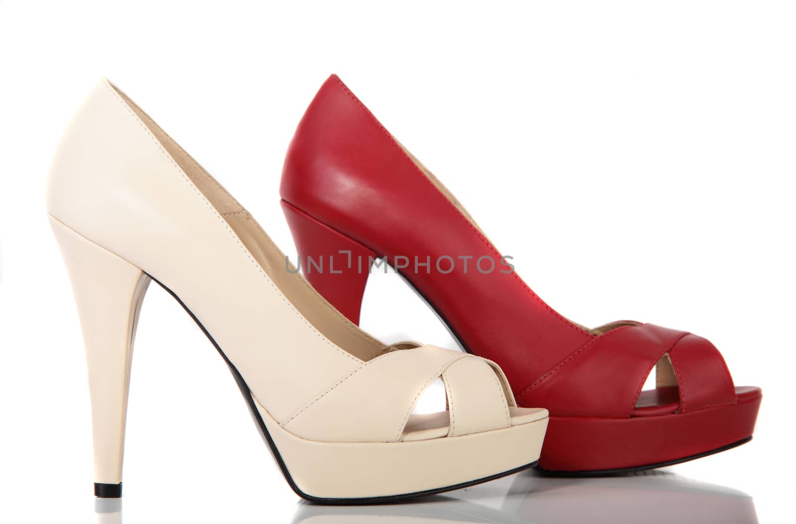 woman shoes on white background by fiphoto