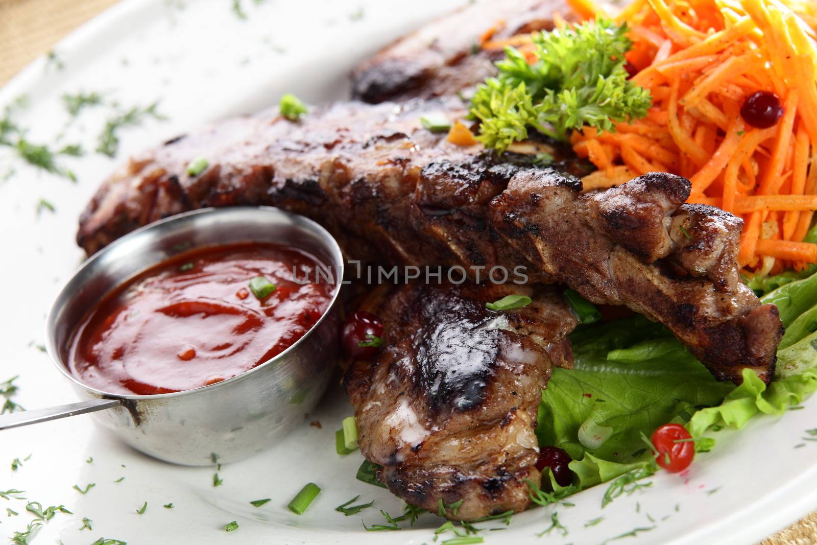 meat with sauce by fiphoto