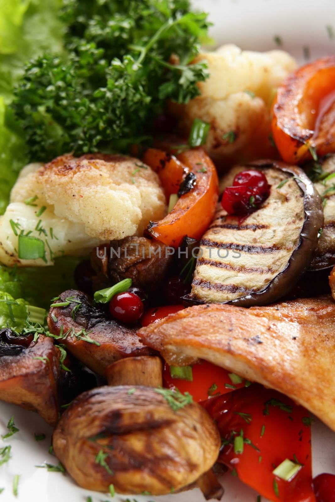 meat with mushrooms by fiphoto