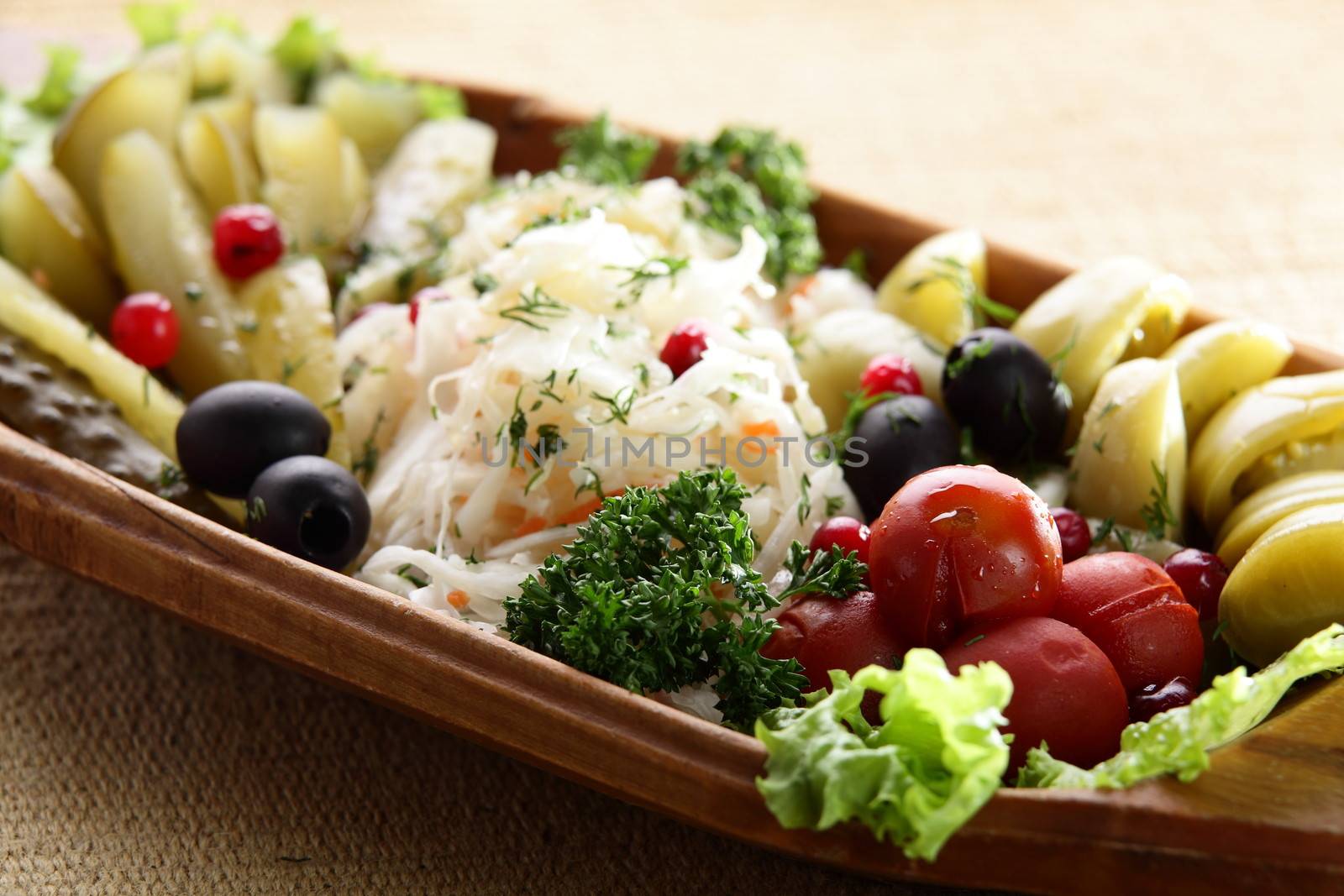 fresh and tasty salad on the table