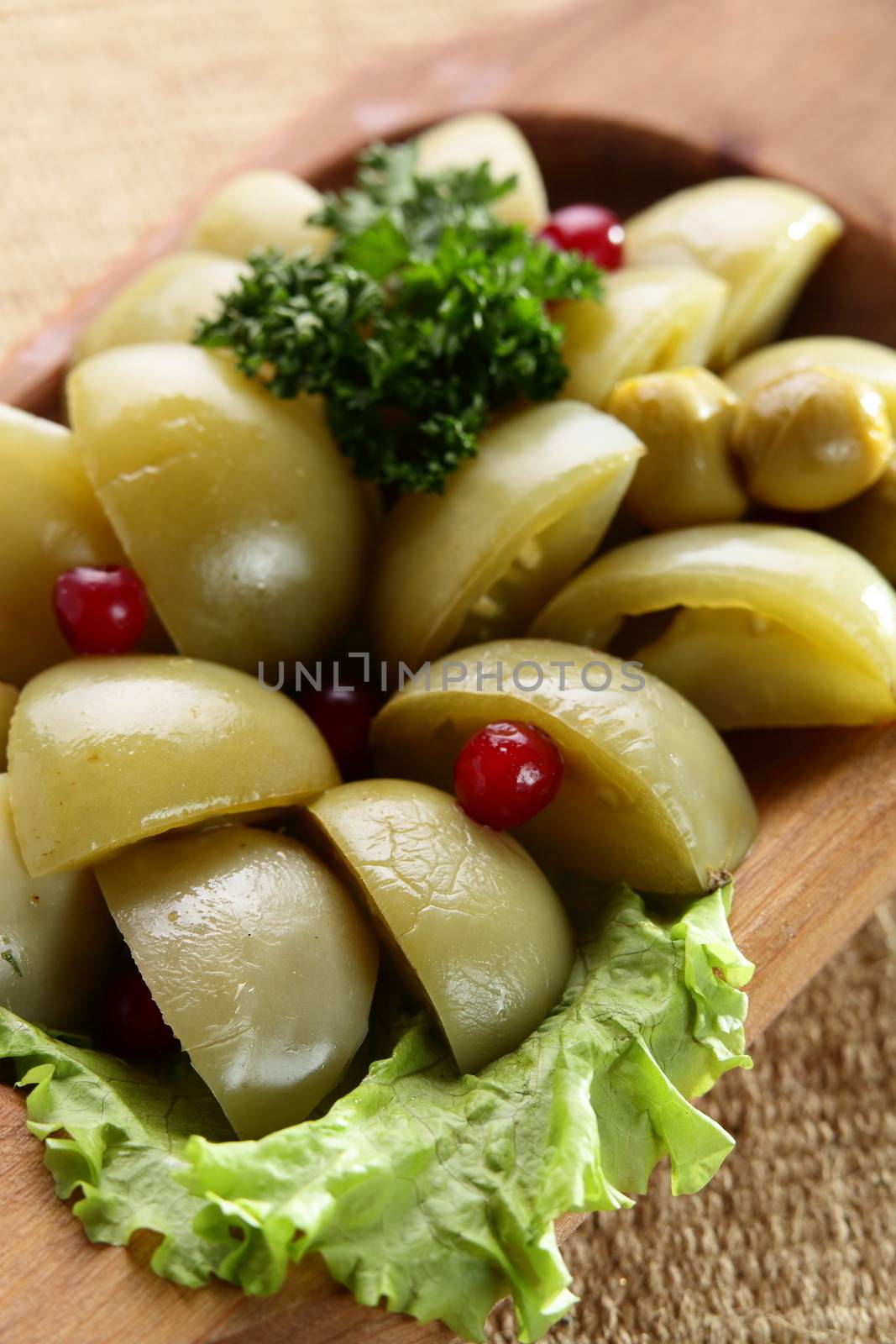 fresh and tasty salad on the table