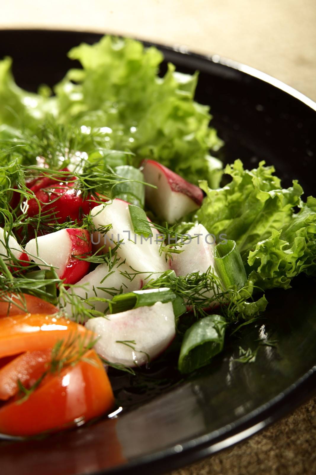 fresh and tasty salad on the table