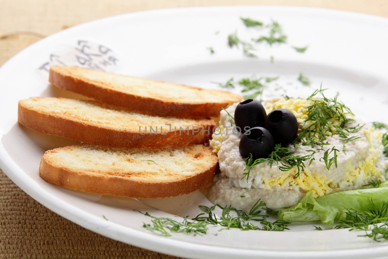 salad with bread by fiphoto