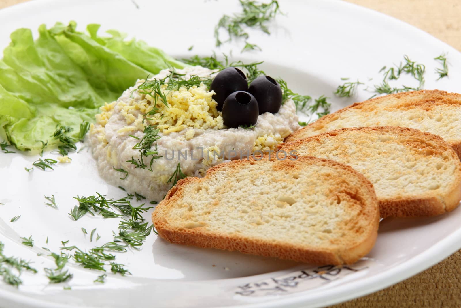 salad with bread by fiphoto
