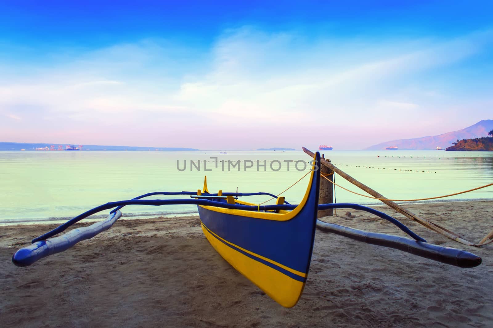 Philippines Boat at Early Morning in Subic Bay.