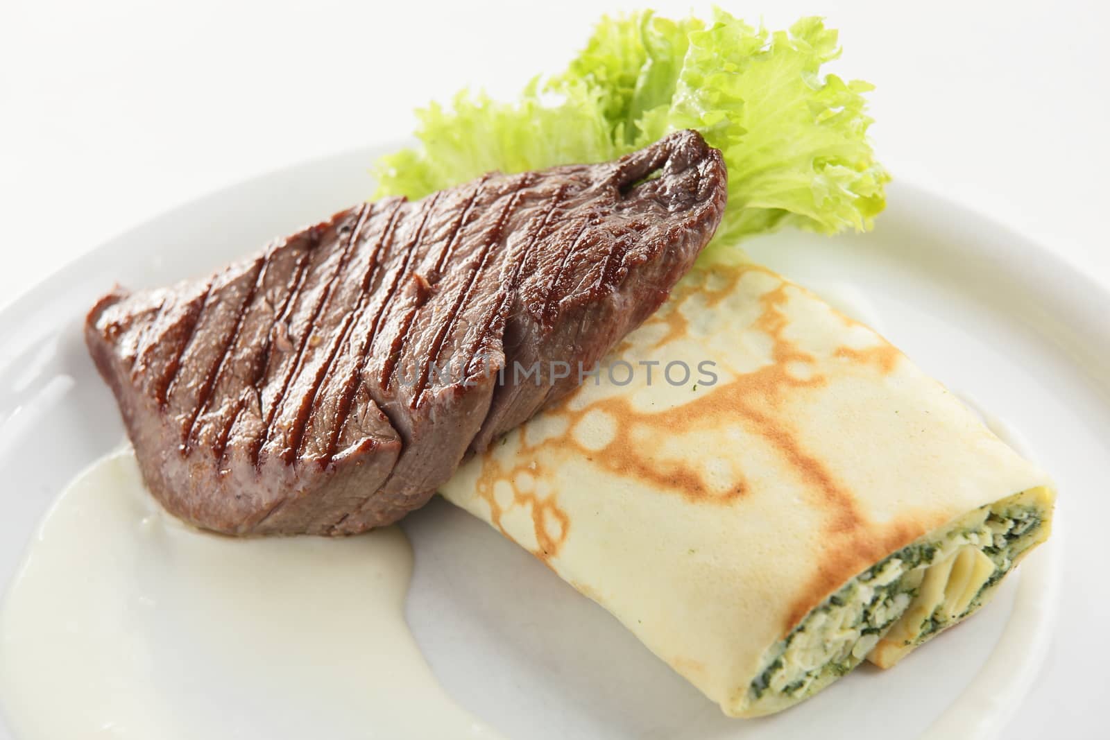 roaster meat with garnish by fiphoto