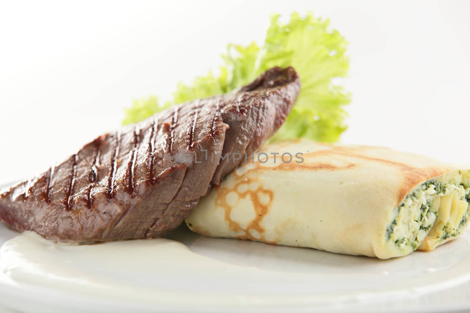 roaster meat with garnish by fiphoto