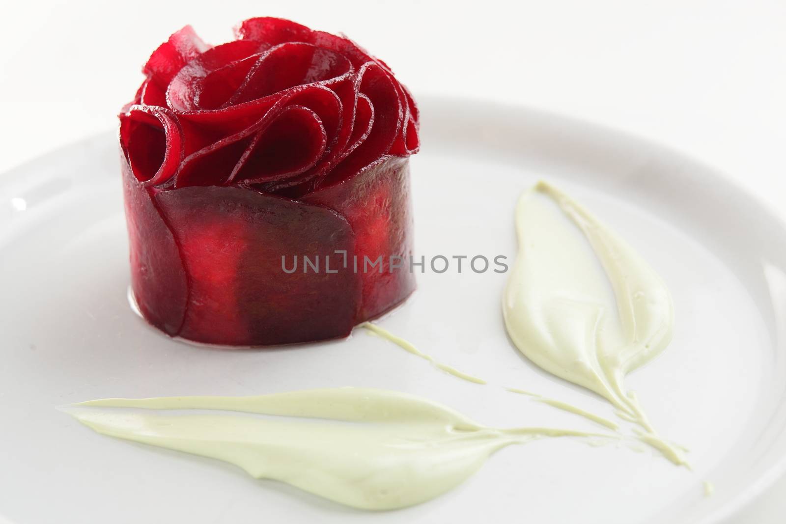 fresh and tasty salad on white background