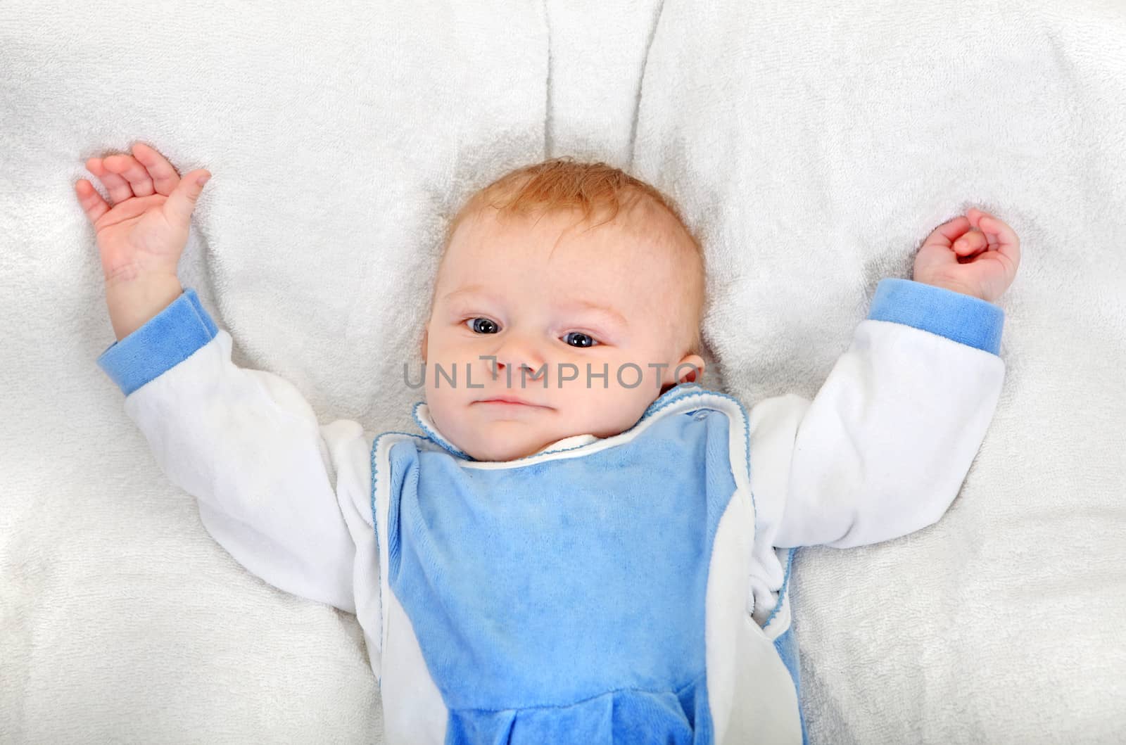 Baby Boy Portrait on the White Background