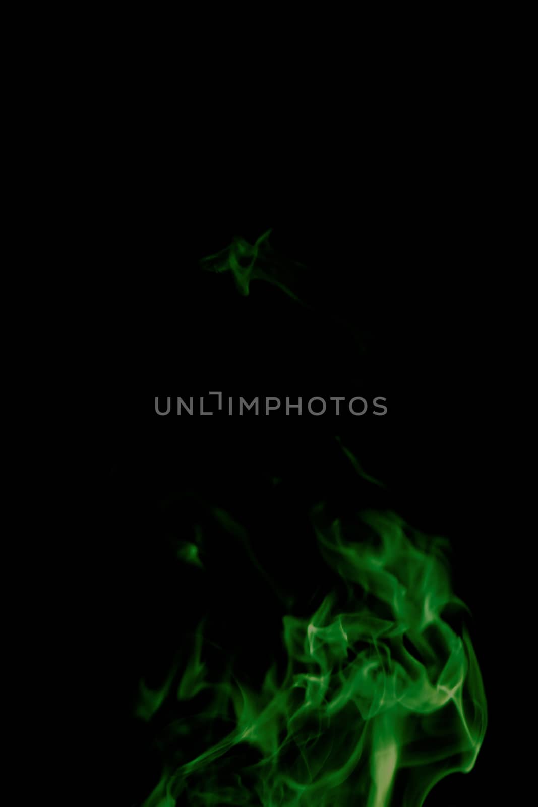 green flames of fire as  abstract backgorund