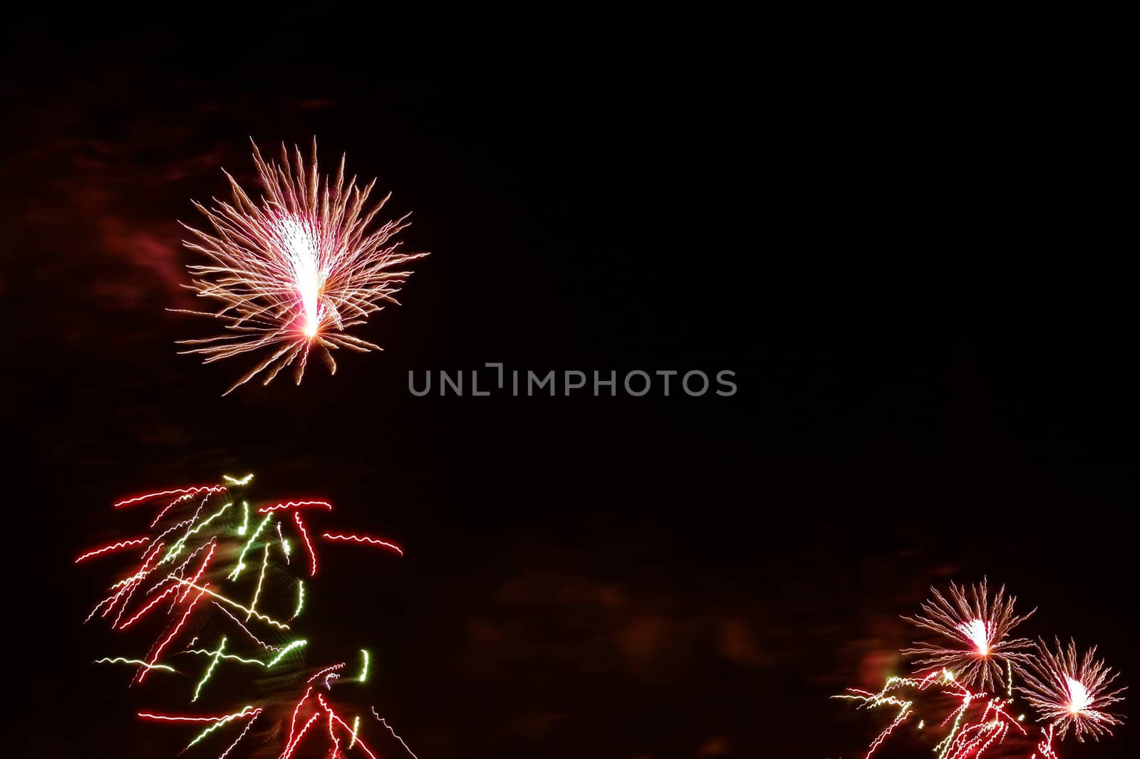 beauty colorful Fireworks Against a Black Sky