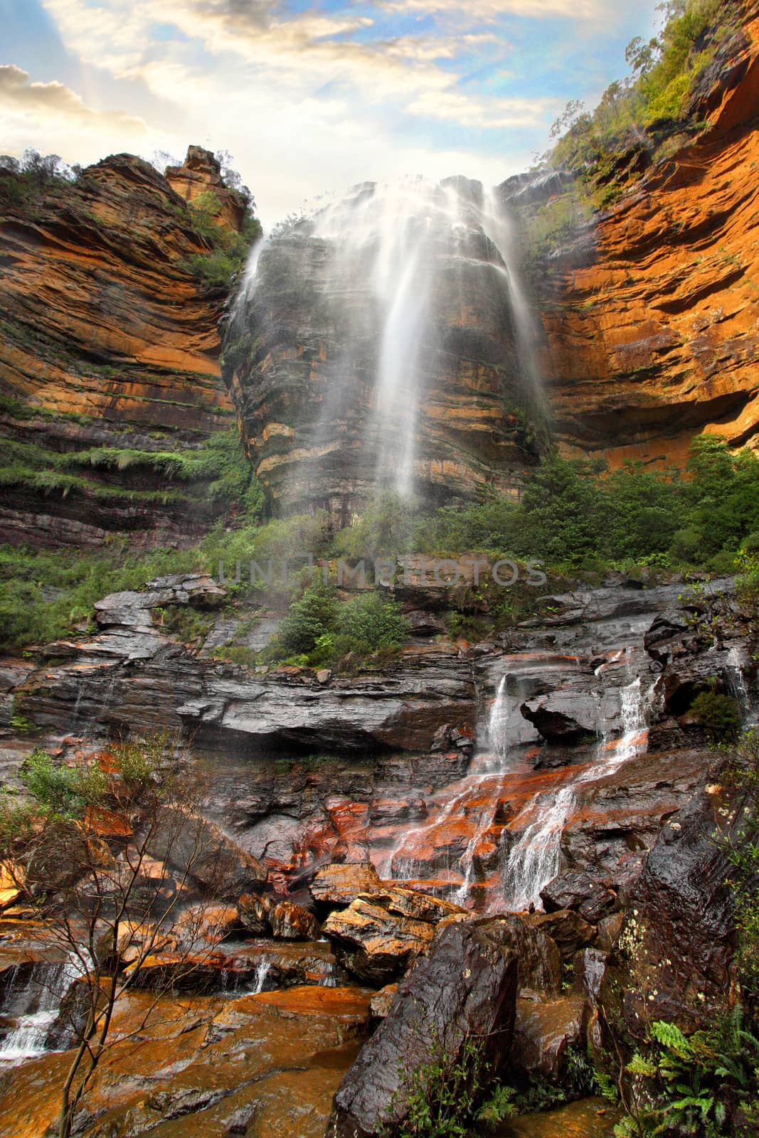 Waterfall, Lower Wentworth Falls, Blue Mountains Australia by lovleah