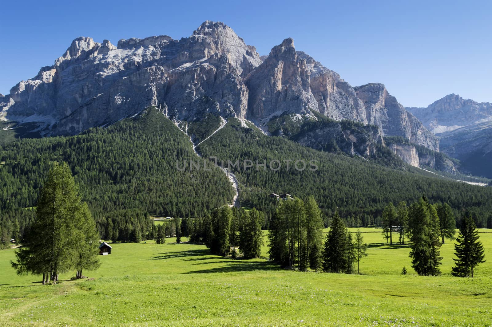 view of the mount of Alta Badia, Dolomites - Italy