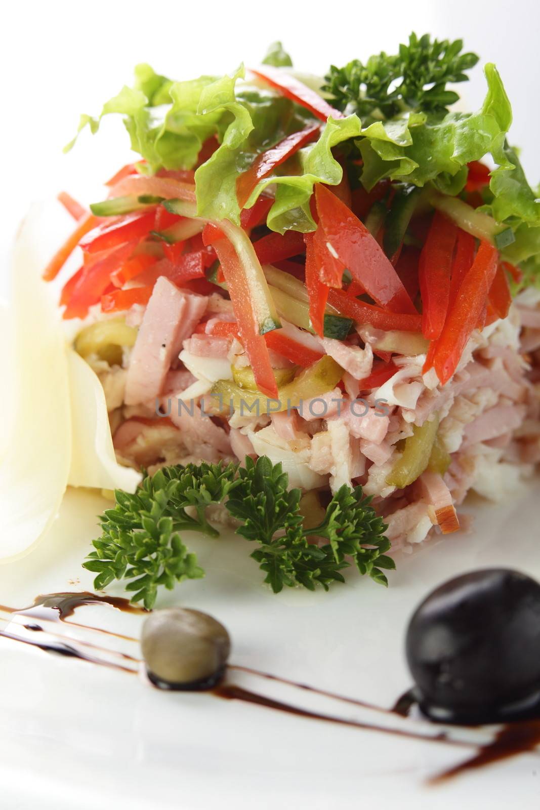 fresh and tasty salad with pepper and tomato