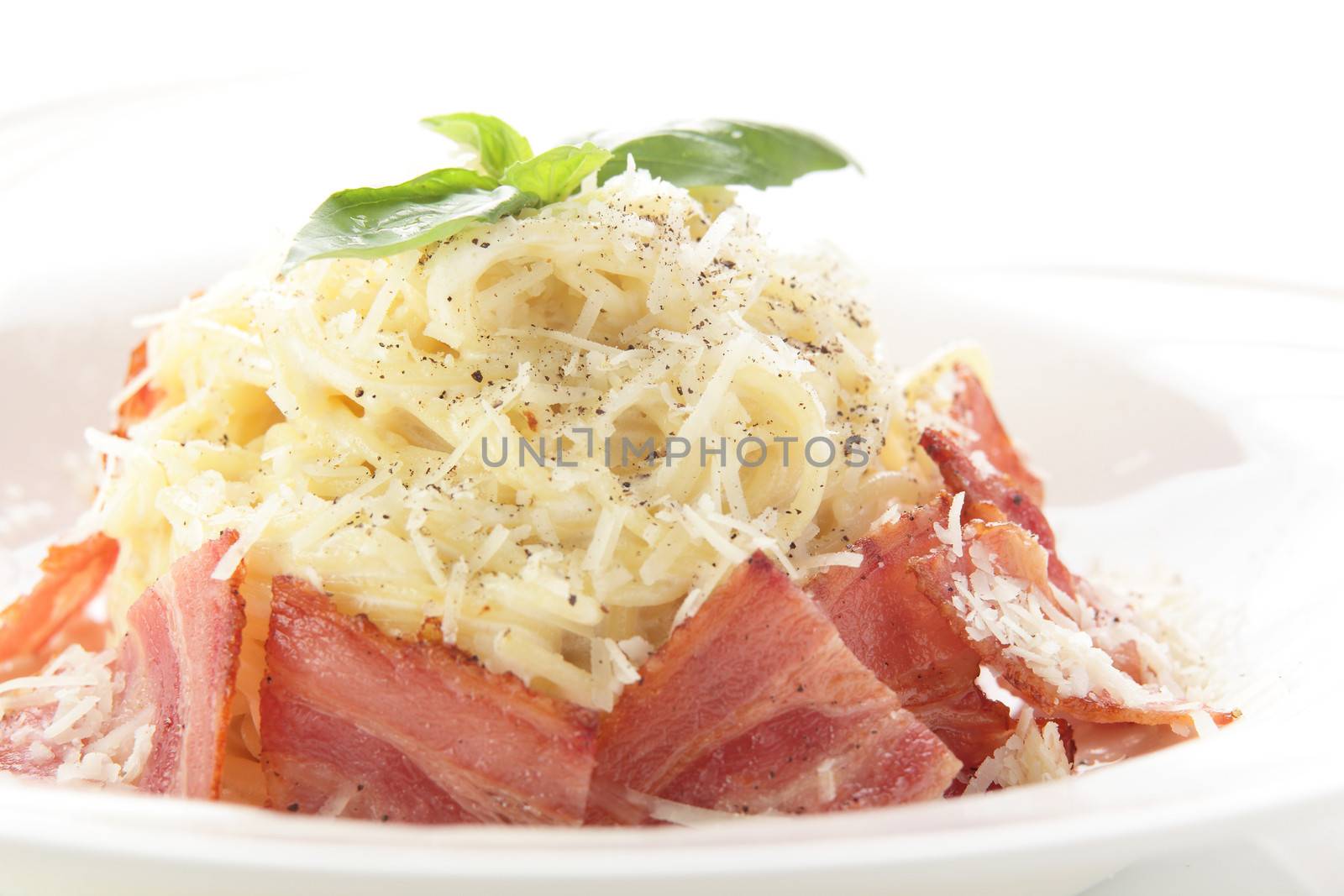 hot pasta with cheese by fiphoto