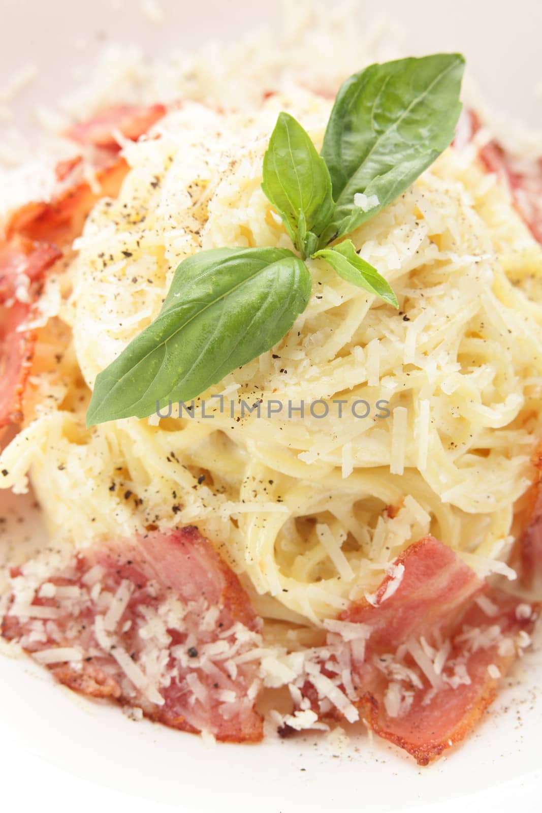 hot pasta with cheese by fiphoto