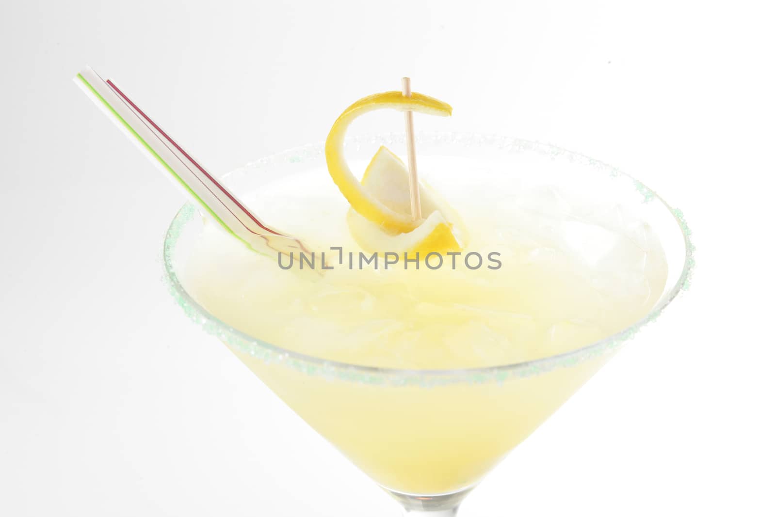 fresh and cold cocktail on white background