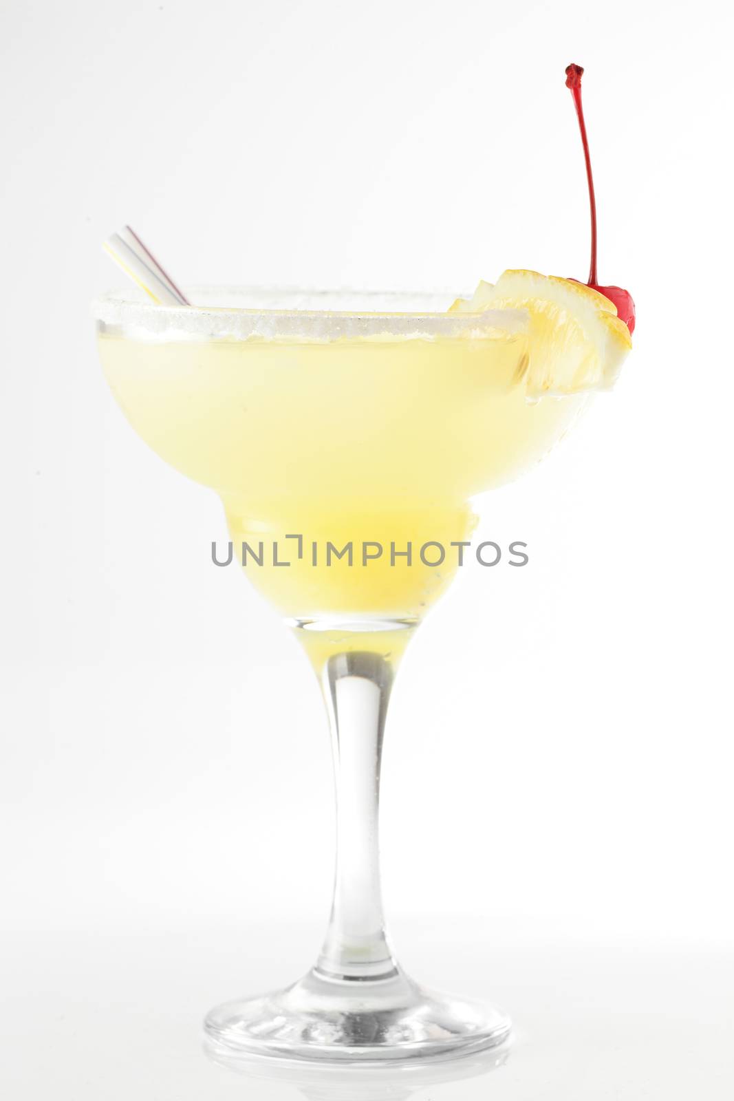 fresh and cold cocktail on white background