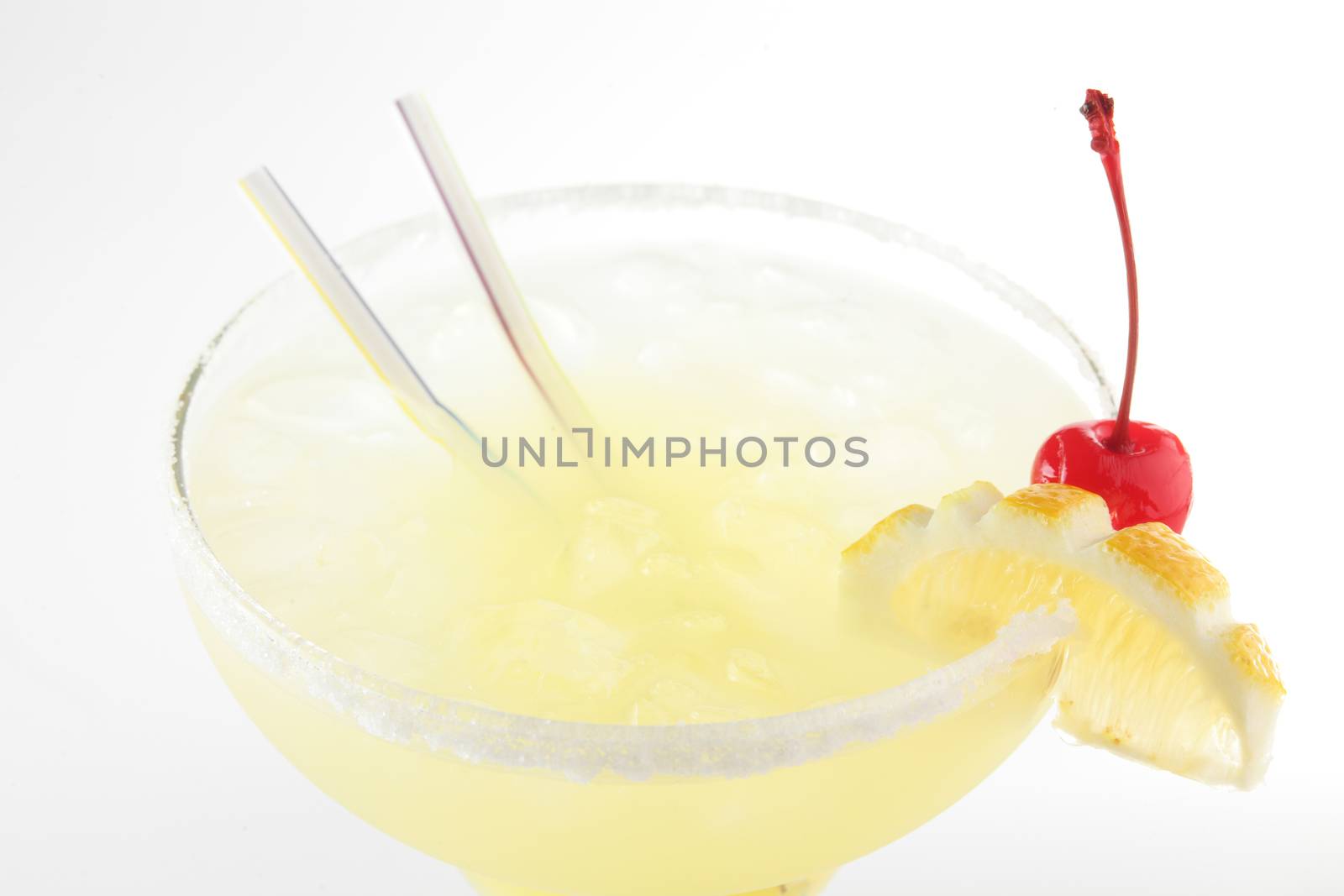 fresh and cold cocktail on white background