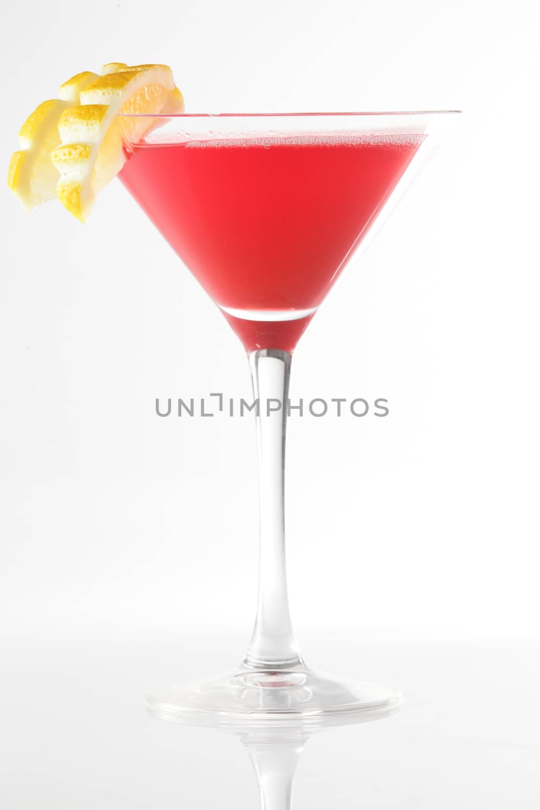 fresh and cold cocktail on white background