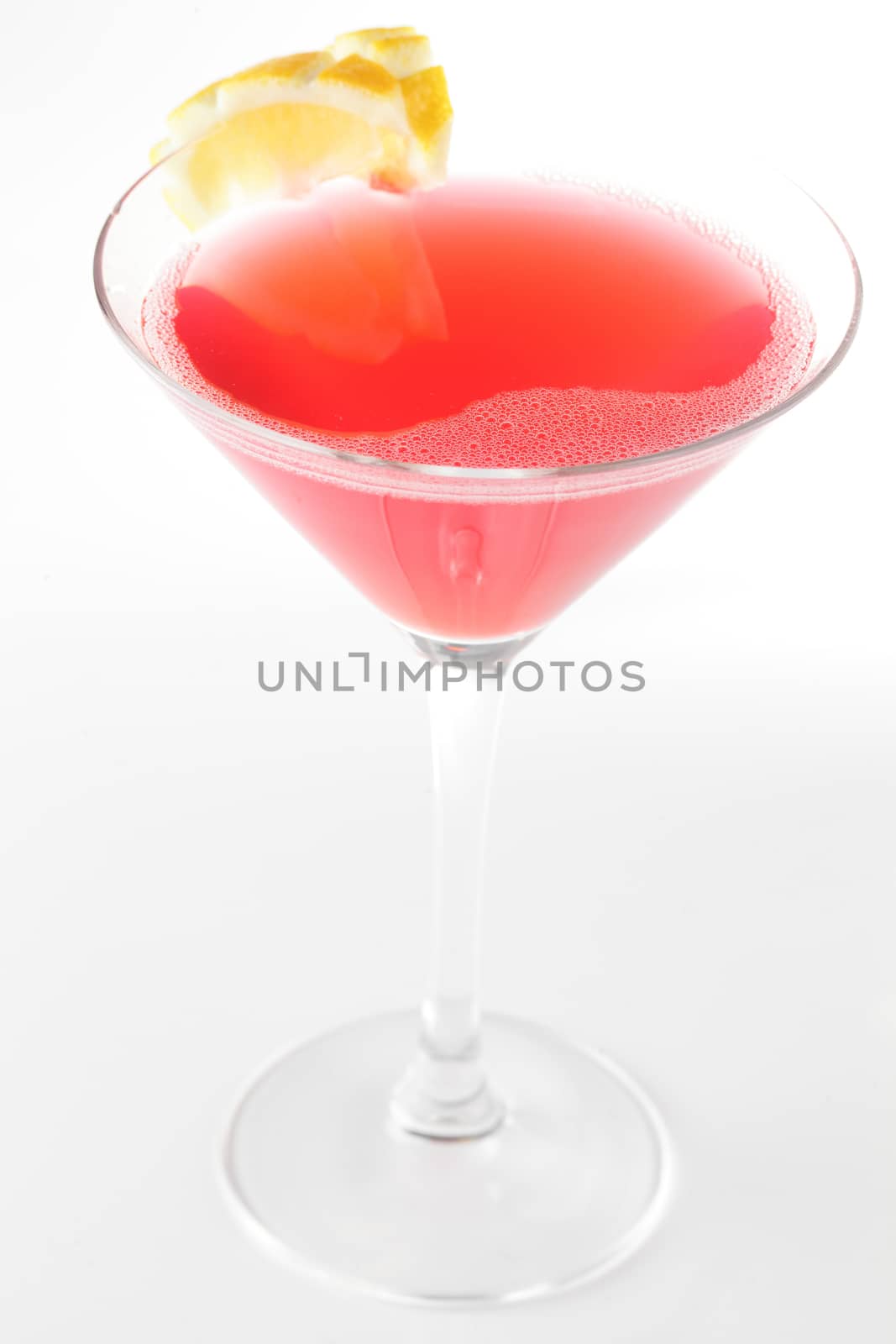 fresh and cold cocktail on white background