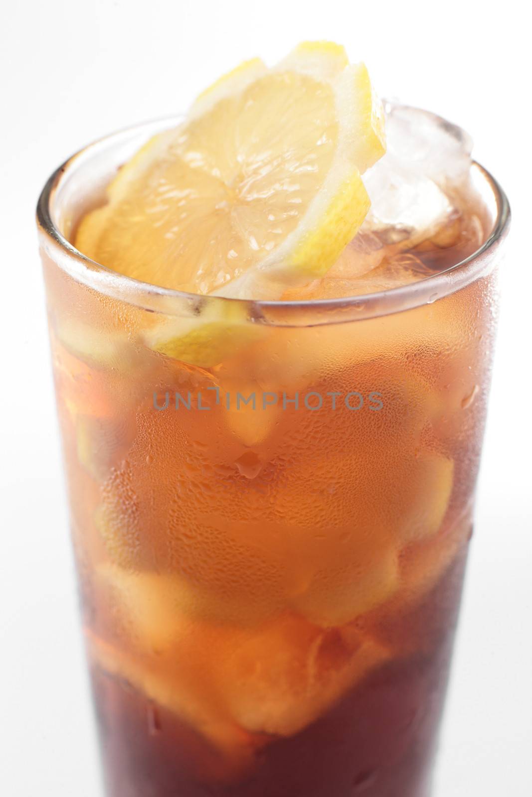 fresh and cold cocktail on white background