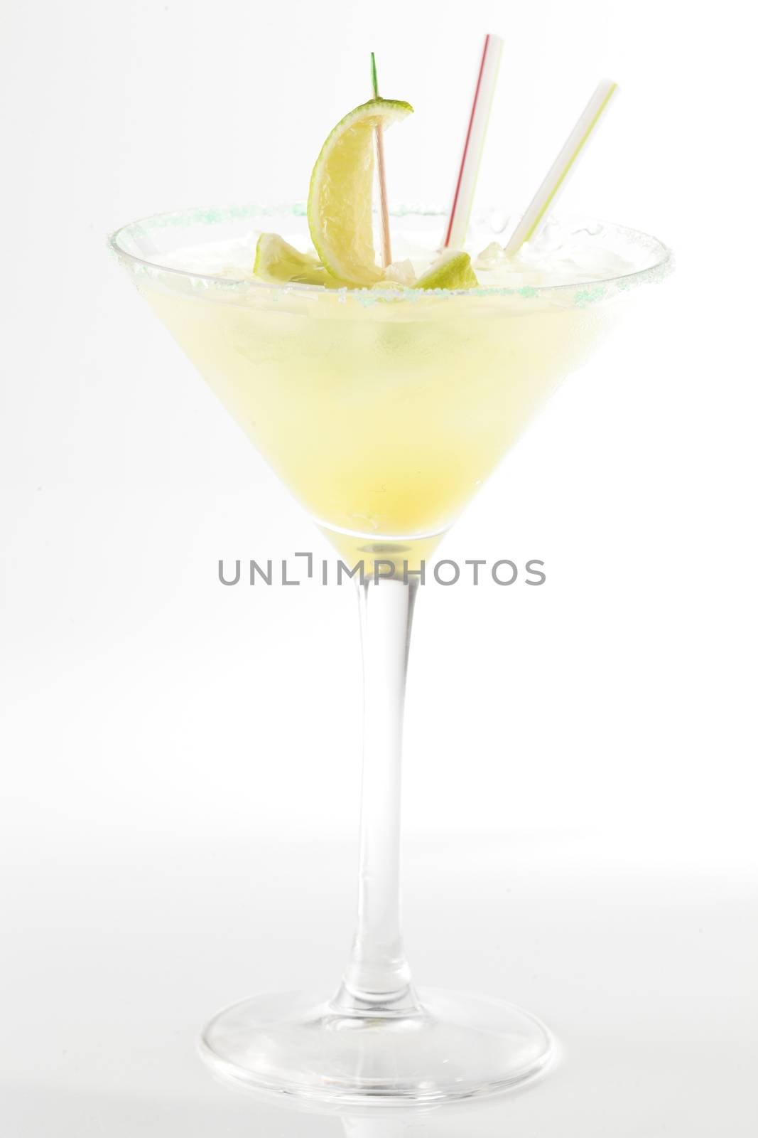 fresh and cold cocktail on white background