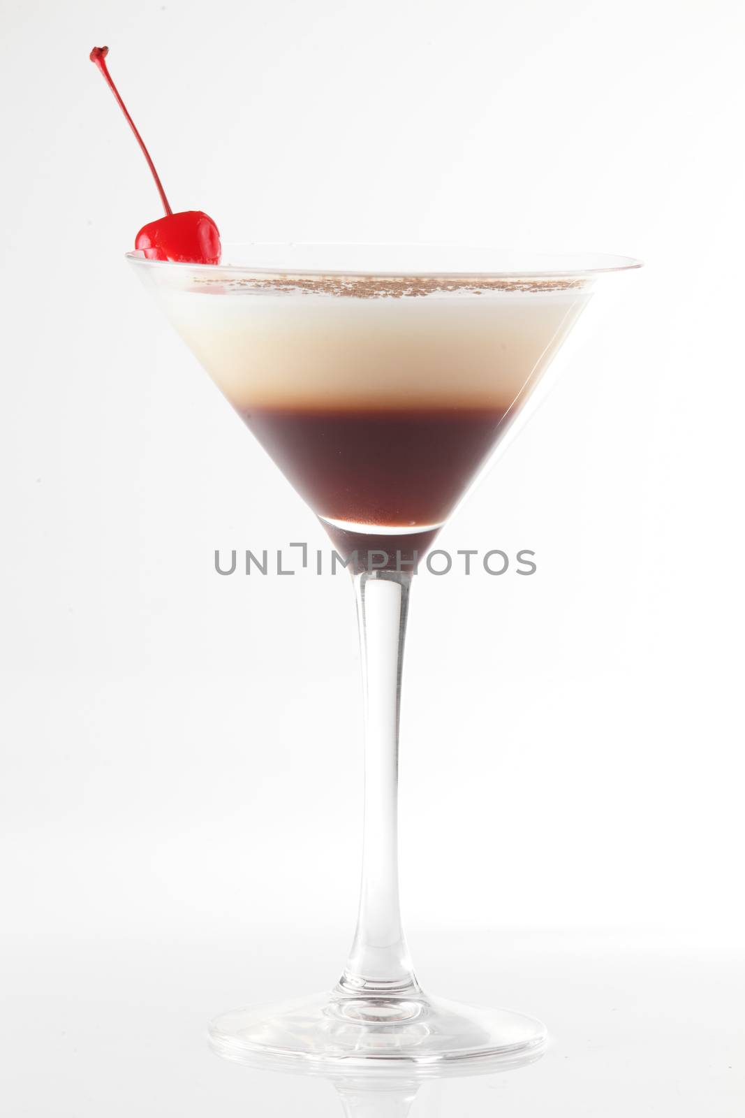 fresh and cold cocktail on white background