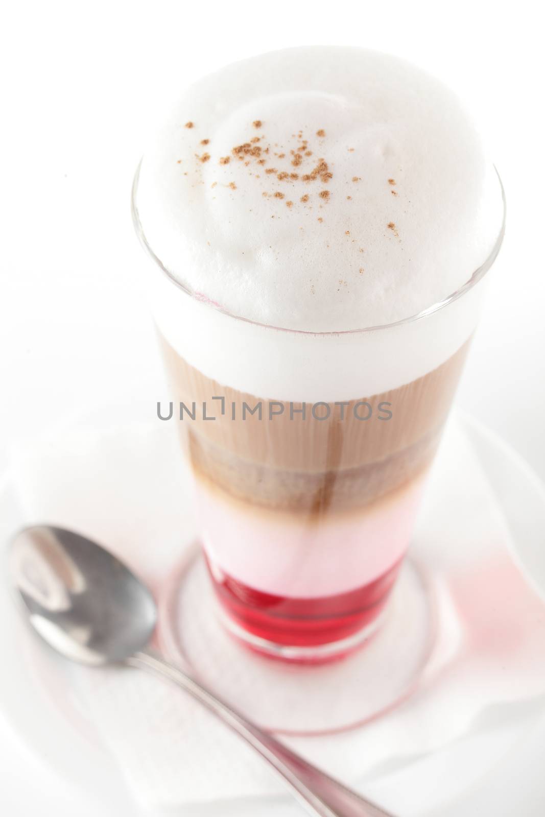 white cup of coffee on white background