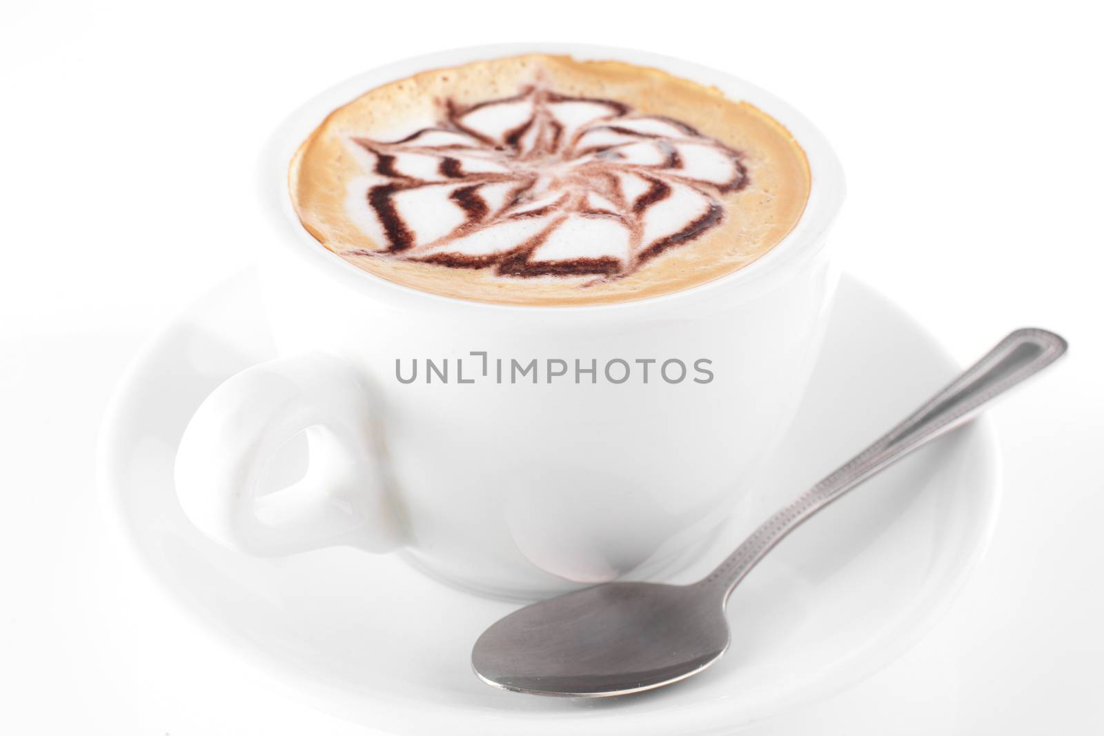 white cup of hot coffee by fiphoto