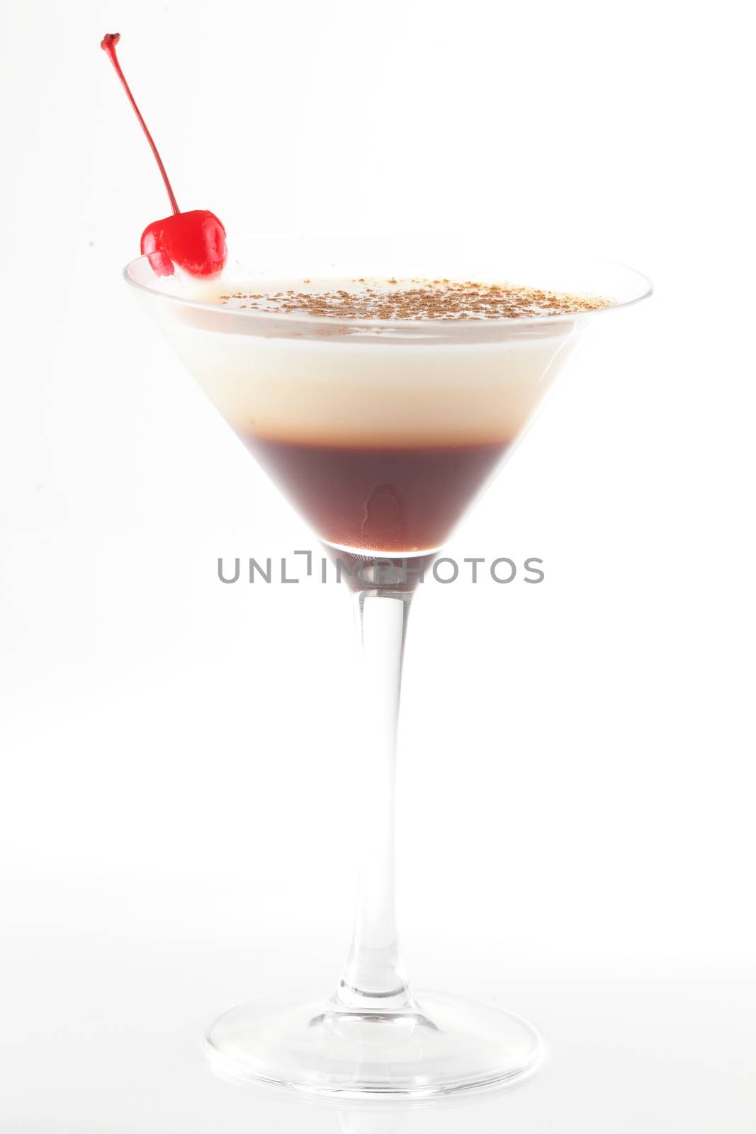 fresh and cold cocktail on white background