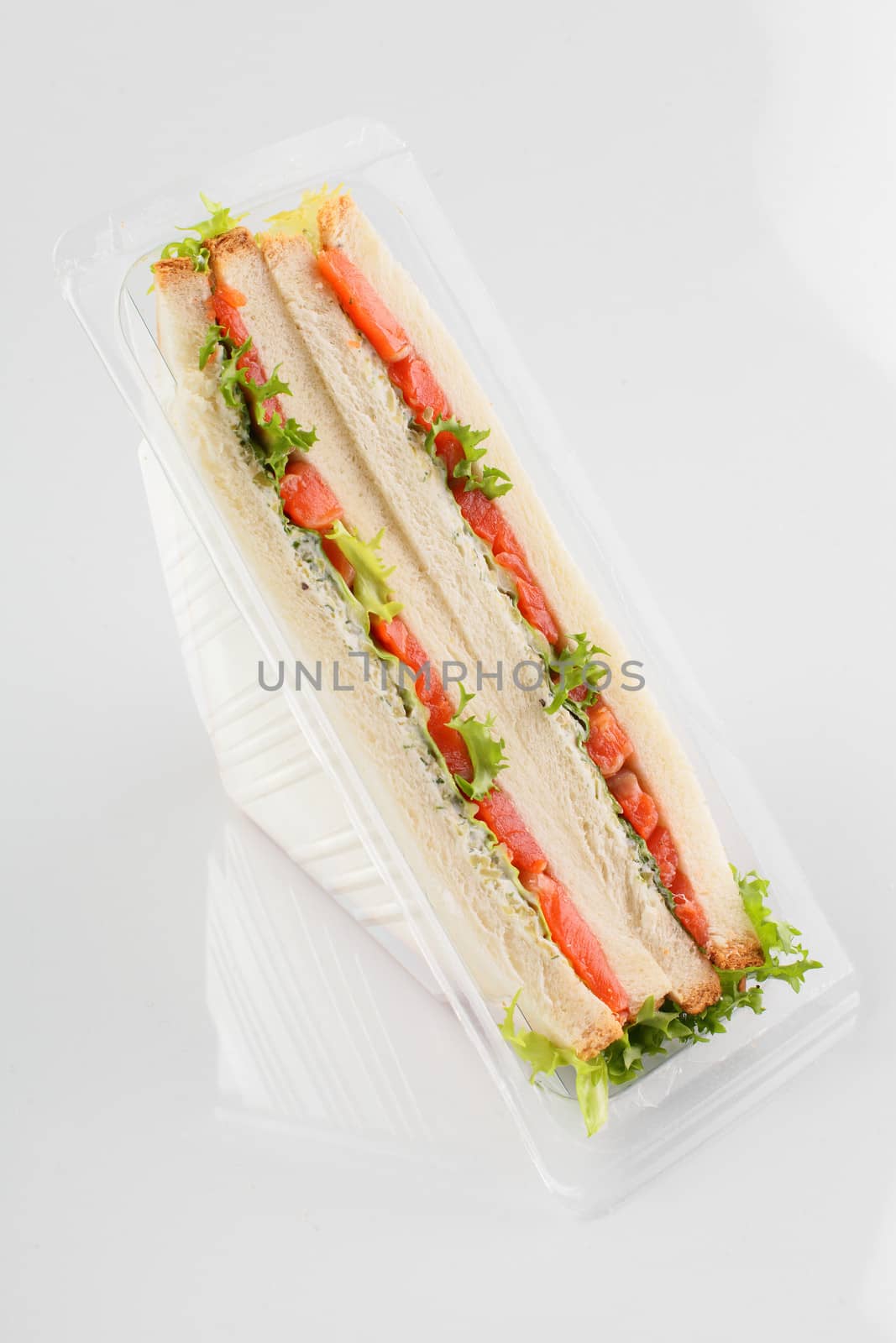 fresh and tasty sandwich on white background