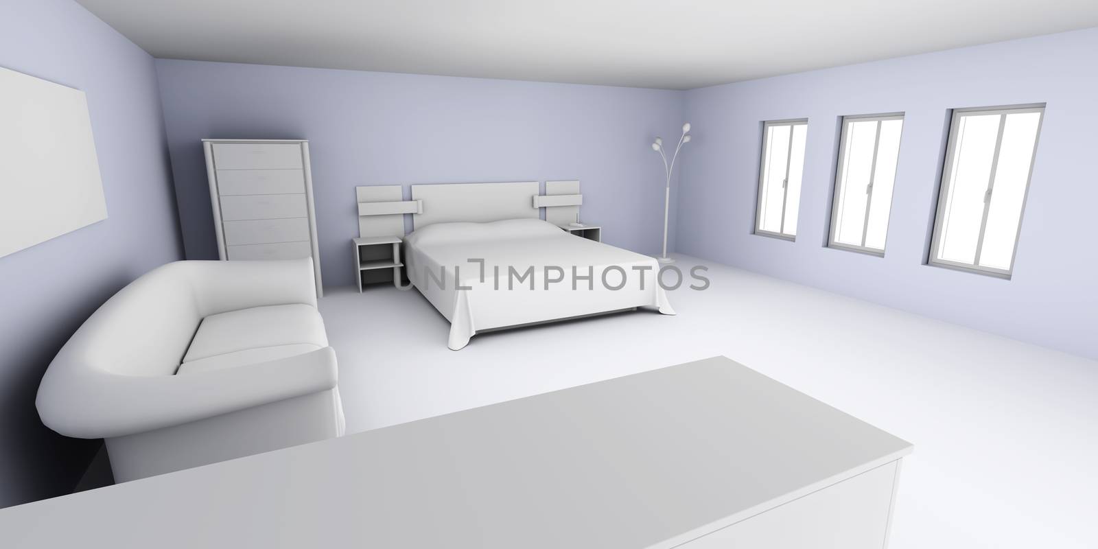 3D rendered Illustration. Interior Visualisation. 
