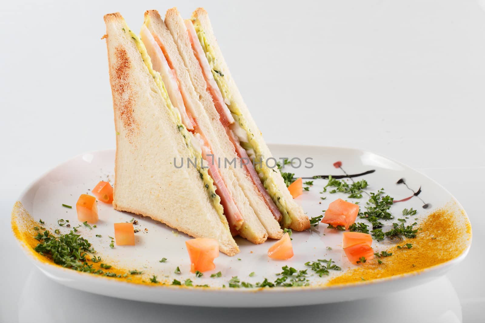 fresh sandwich on white background by fiphoto