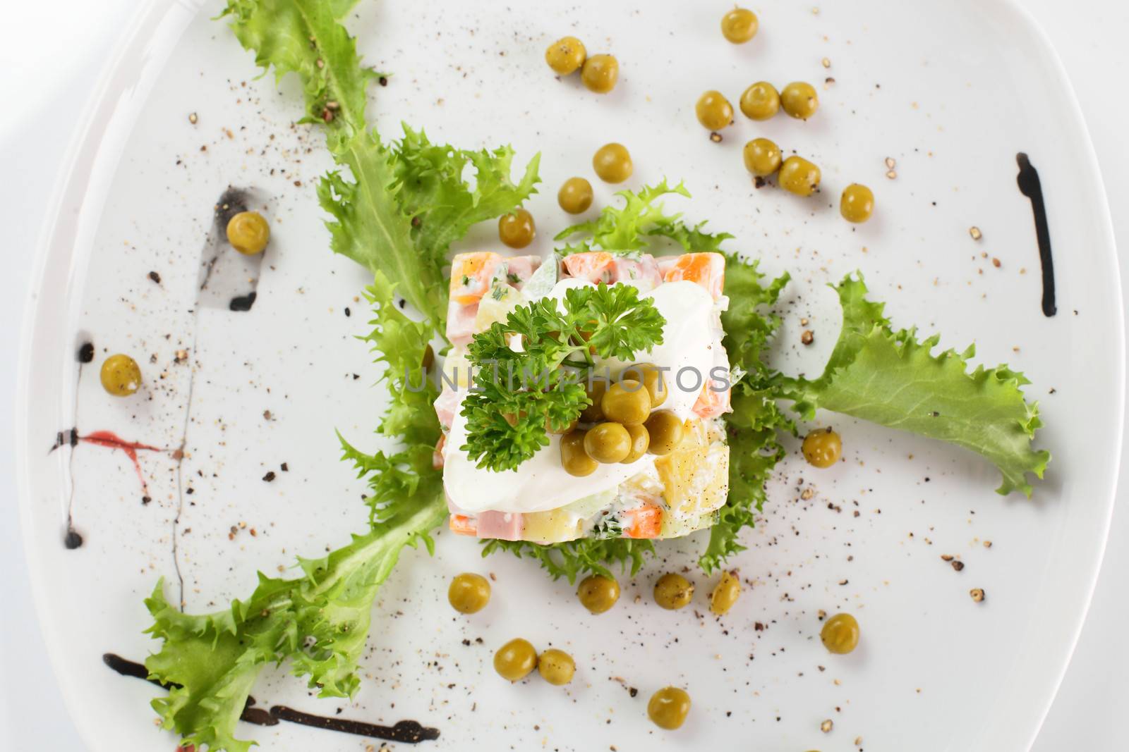 fresh summer salad on white background by fiphoto