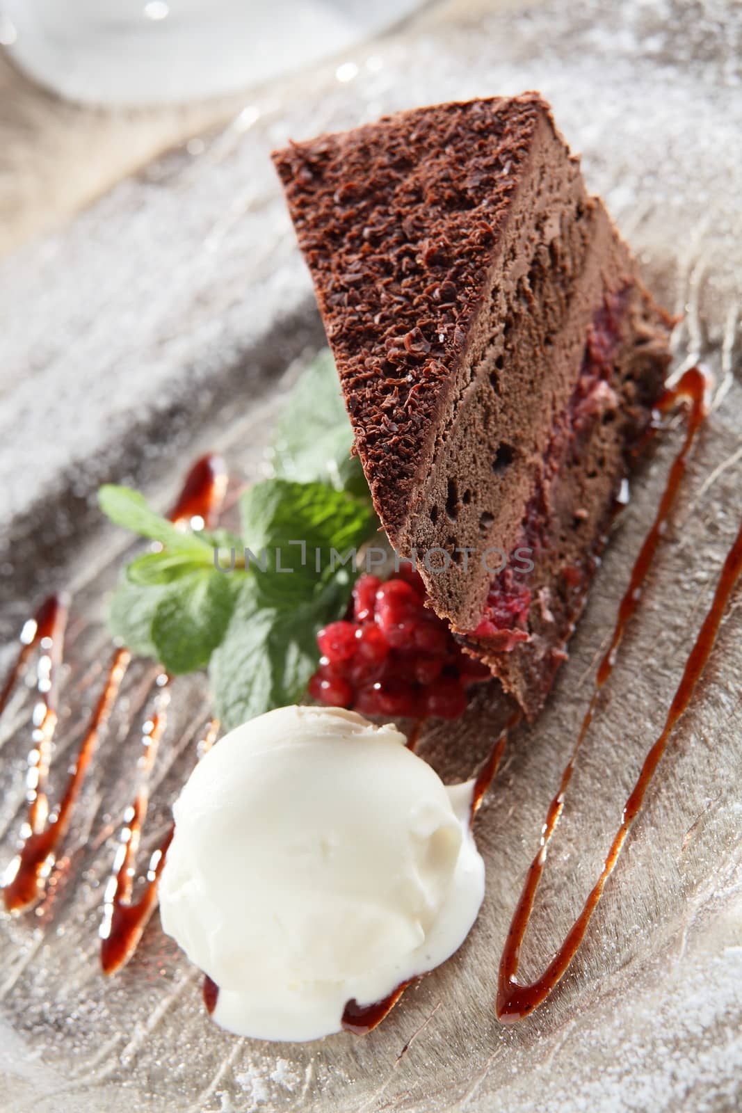 tasty fresh and sweet cake on the table