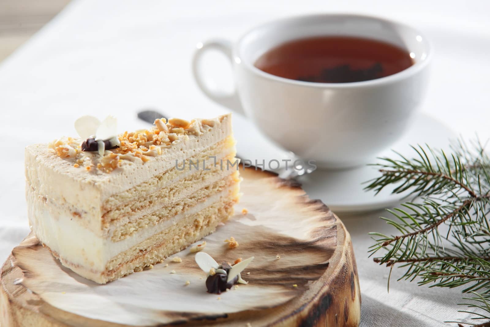 tasty fresh and sweet cake on the table