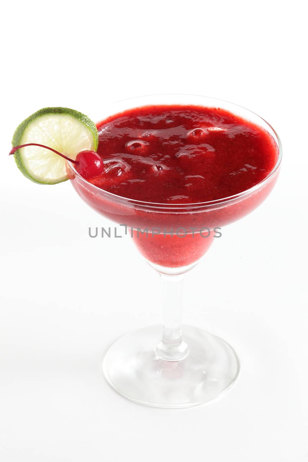 cold and fresh european cocktail on white background