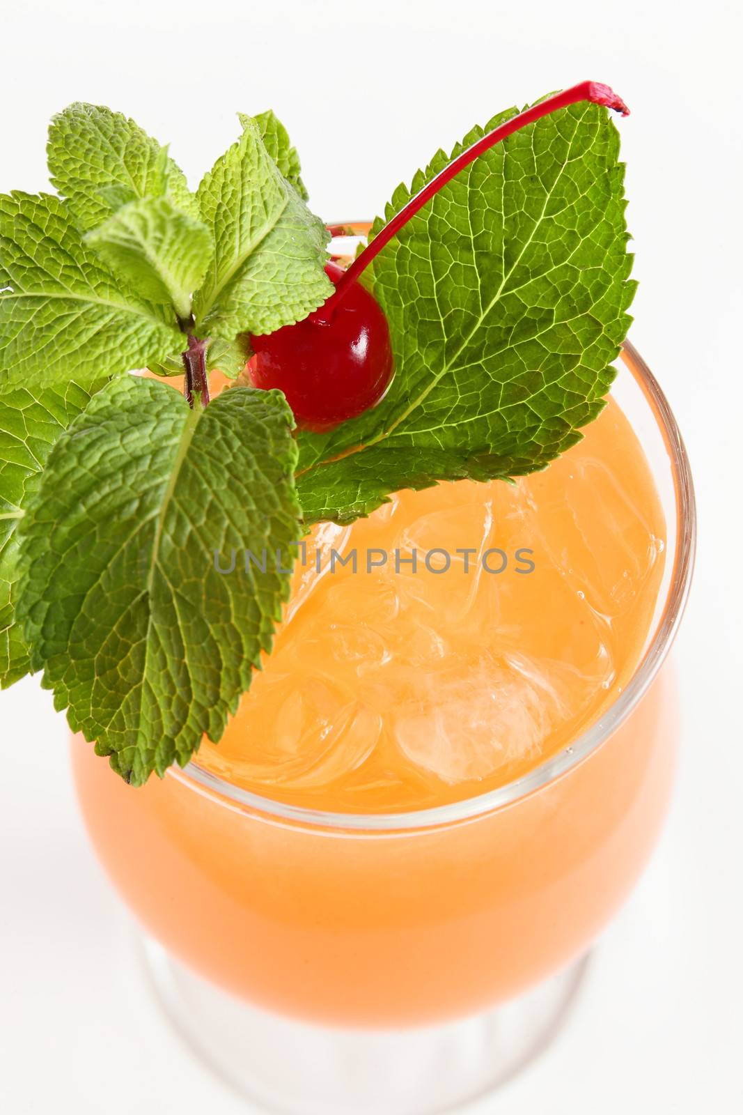 fresh cocktail on white background by fiphoto