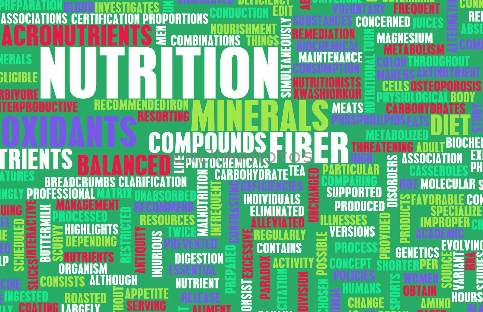 Nutrition Abstract as a Word Cloud Art